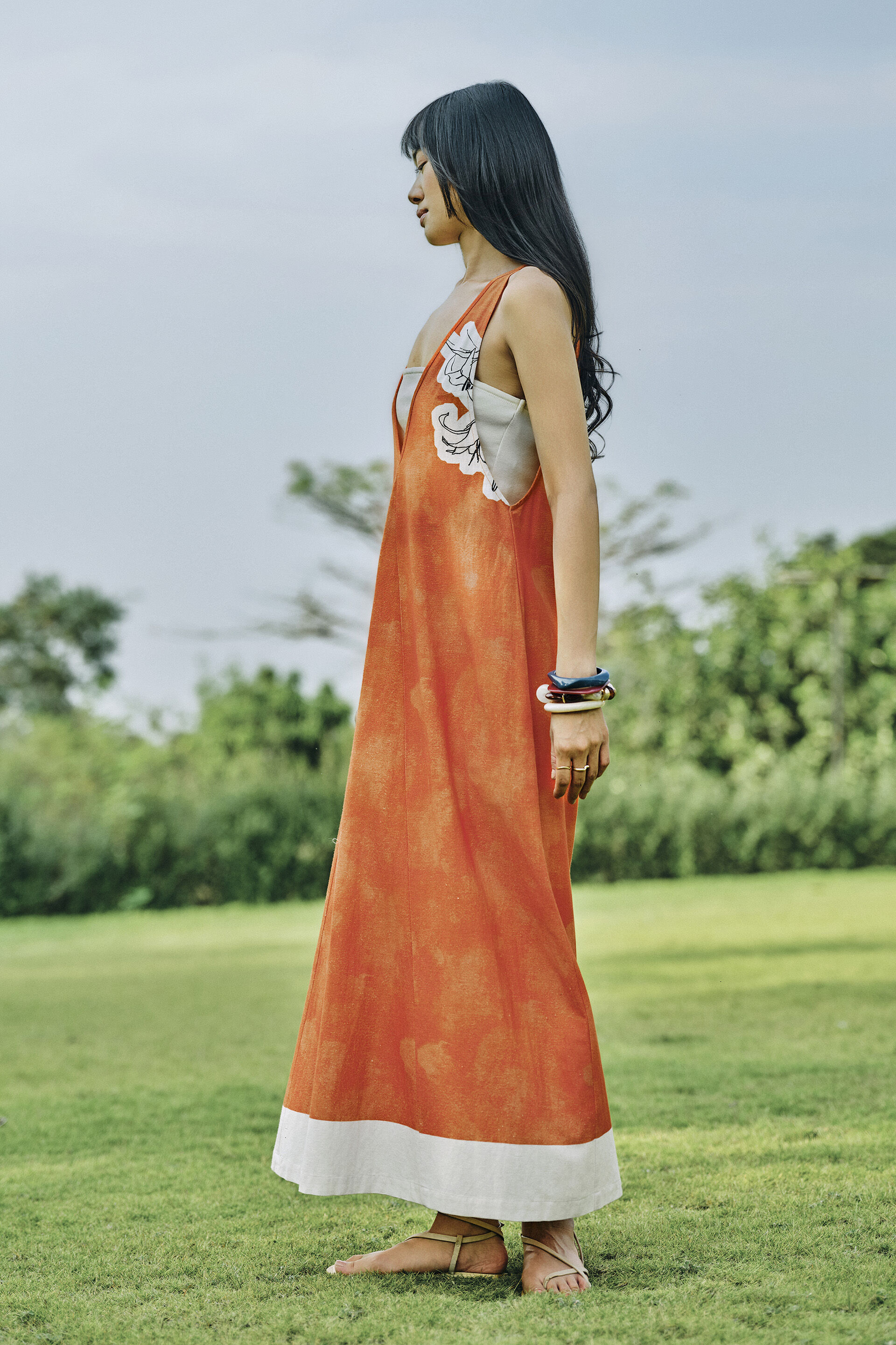 Ilyra Orange Dress, Orange, image 4